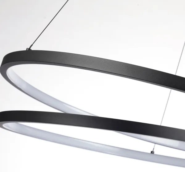 Brilagi-LED Dimmelhető függőlámpa TWISTER LED/75W/230V átm. 70 cm fekete + távirányító