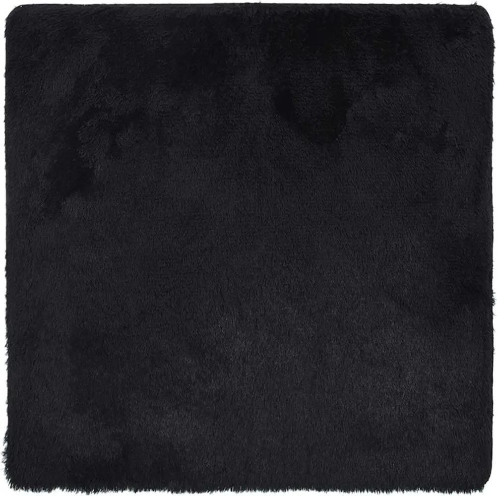 vidaXL fekete hosszú szálú NAVARRA bozontos szőnyeg 120x120 cm