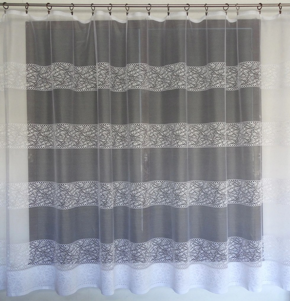 Mg Függöny jacquard 618/240 Fehér 430X250 K szalaggal