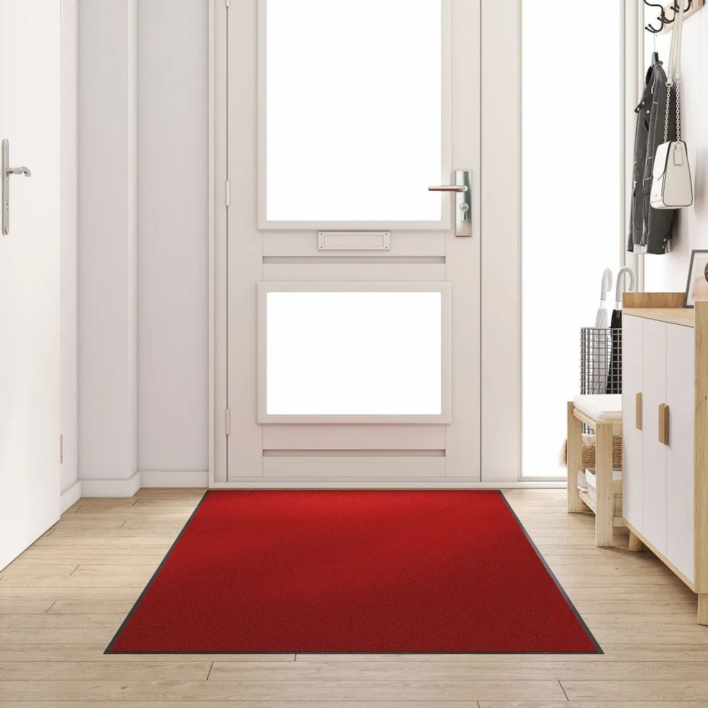 Ajtószőnyeg Piros és Fekete 120 x 250 cm Polipropilén és vinil