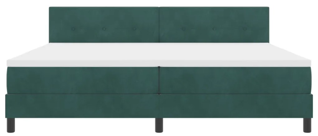vidaXL Boxspring Ágy Matrac nélkül Sötét Zöld 200x200 cm Bársony