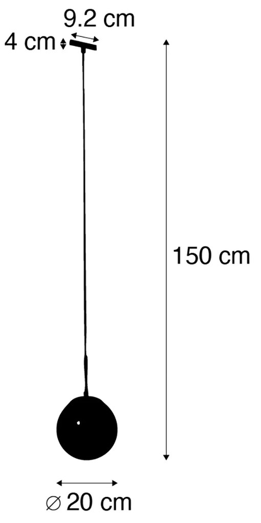 Art Deco függőlámpa arany opálüveggel fekete egyfázisú sínadapterrel - Slimline Flore