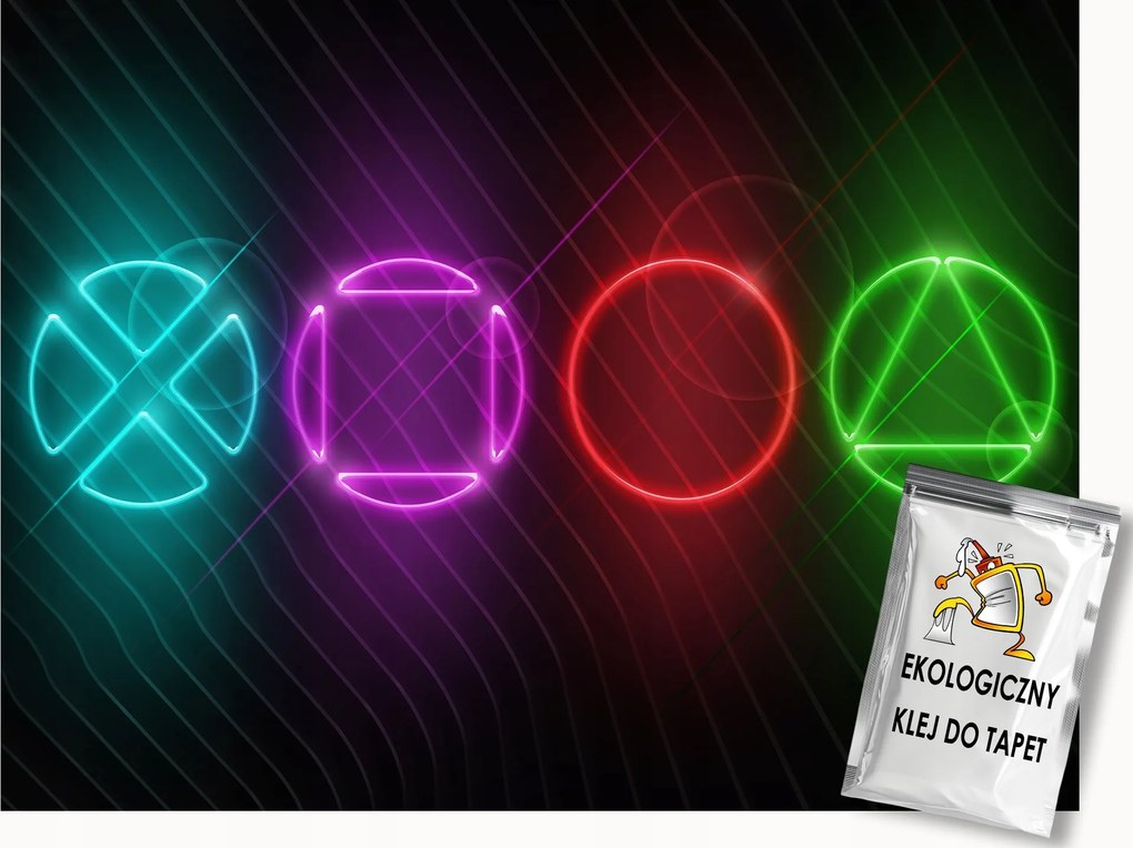 Fotótapéta Flizelina Gaming Játékos Pad Kontroller Neon Színes 200x140 ragasztó