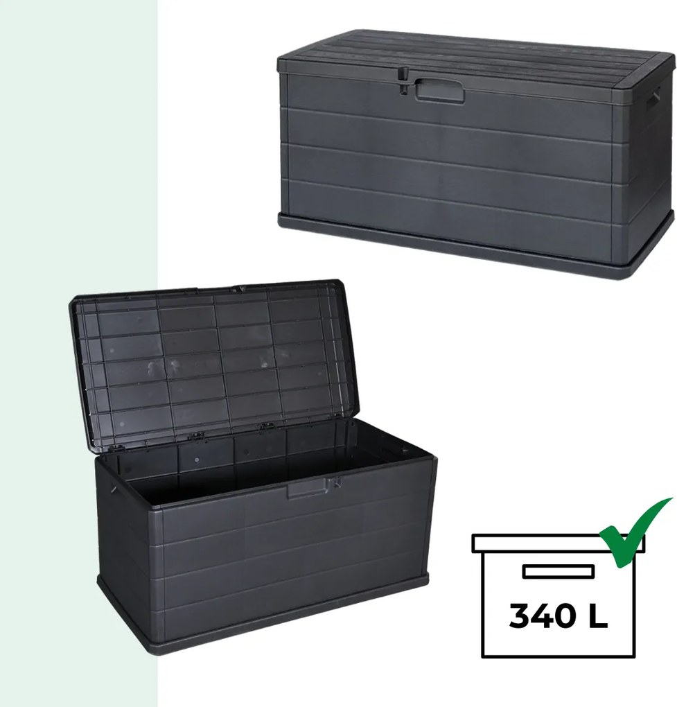 ALPHA tárolódoboz, 340L, 118x59x57cm, antracit I.P.A.E-Progarden