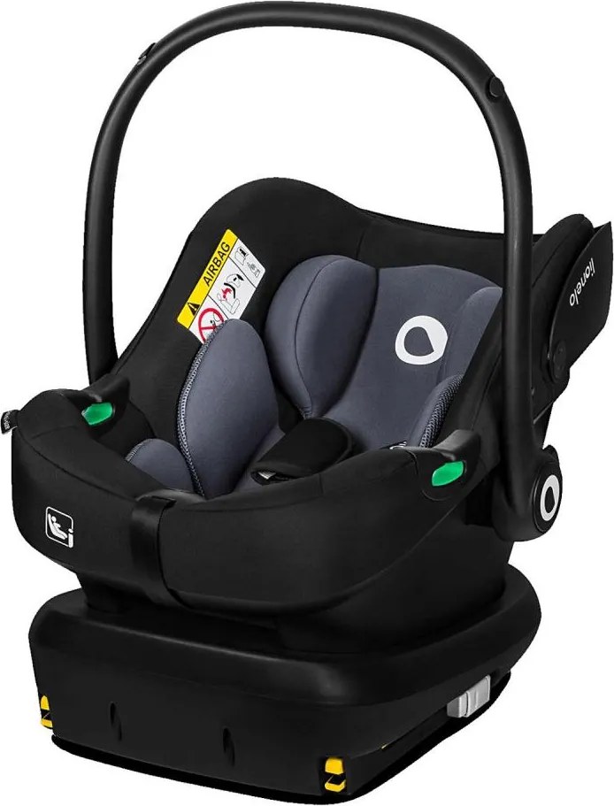 Lionelo - Forgatható gyerekülés alappal ASTRID SET i-Size 40-87 cm Fekete-szürke