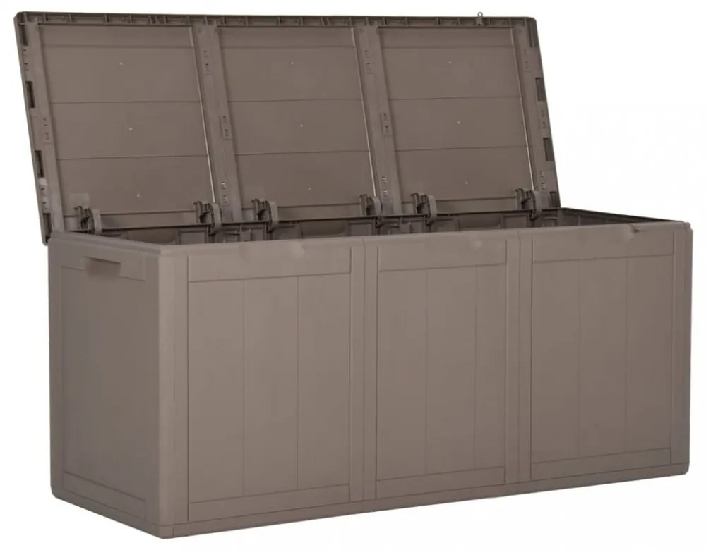 barna PP fa hatású kerti tárolóláda 270 L