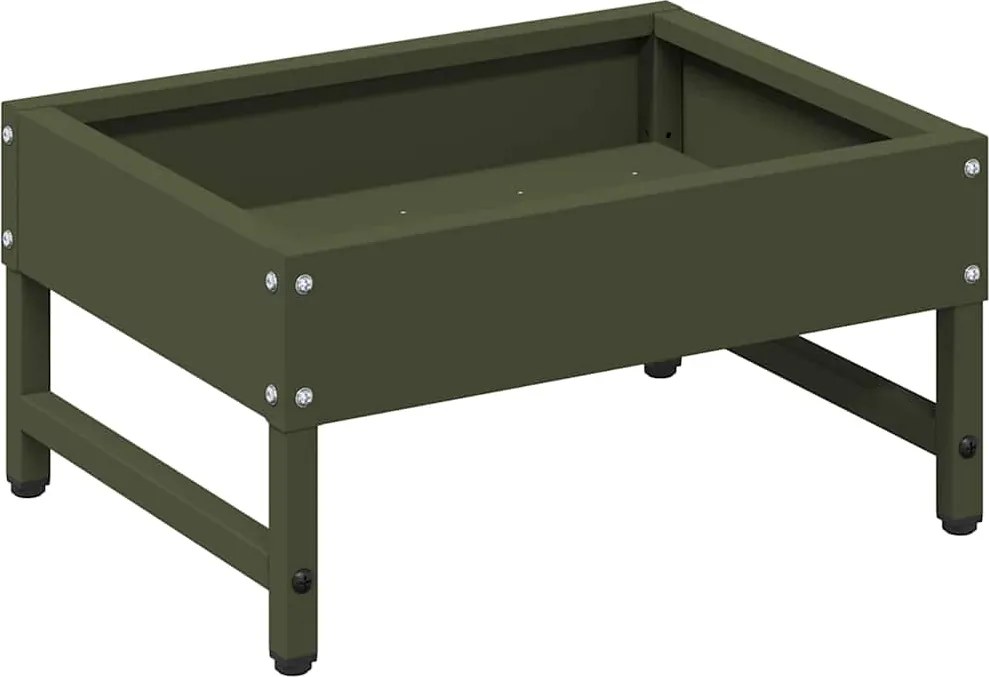 vidaXL Madár Etető Olajzöld 80 x 28 x 13.5 cm Hidegen Hengerelt Acél