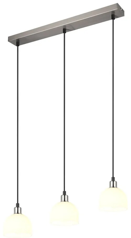 Fehér-ezüstszínű függőlámpa üveg búrával Molly – Trio