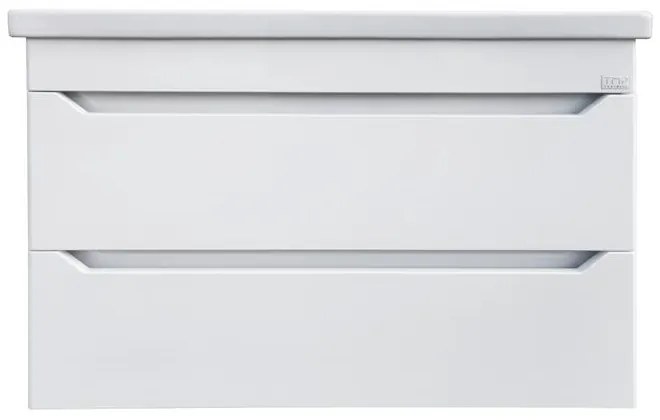 Sharp 100 cm komplett fürdőszoba bútor LED világítással, fehér, fali