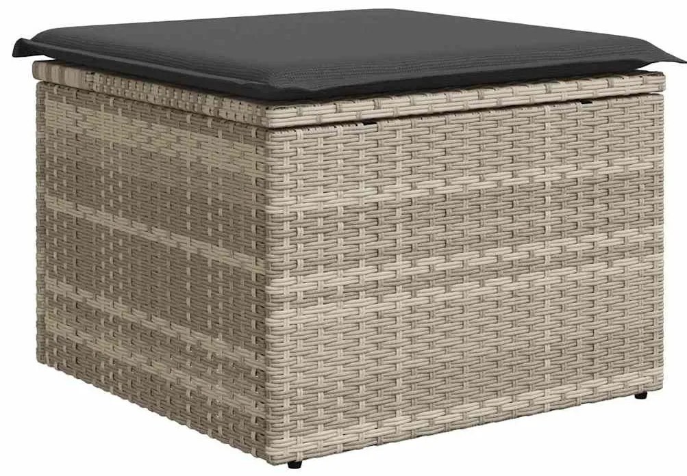 Kerti Kanapé Szett tárolóval 7 pcs Világosszürke Poli rattan