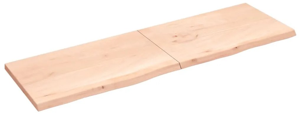 kezeletlen tömör tölgyfa fali polc 200x60x(2-4) cm