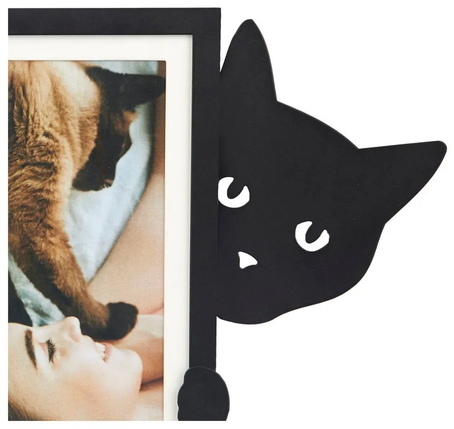 Fekete fém álló képkeret 31x19,5 cm Hidden Cat – Balvi