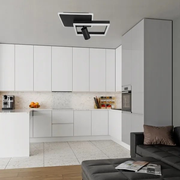 LED mennyezeti lámpa LED/38W/230V + 1xGU10/30W fekete