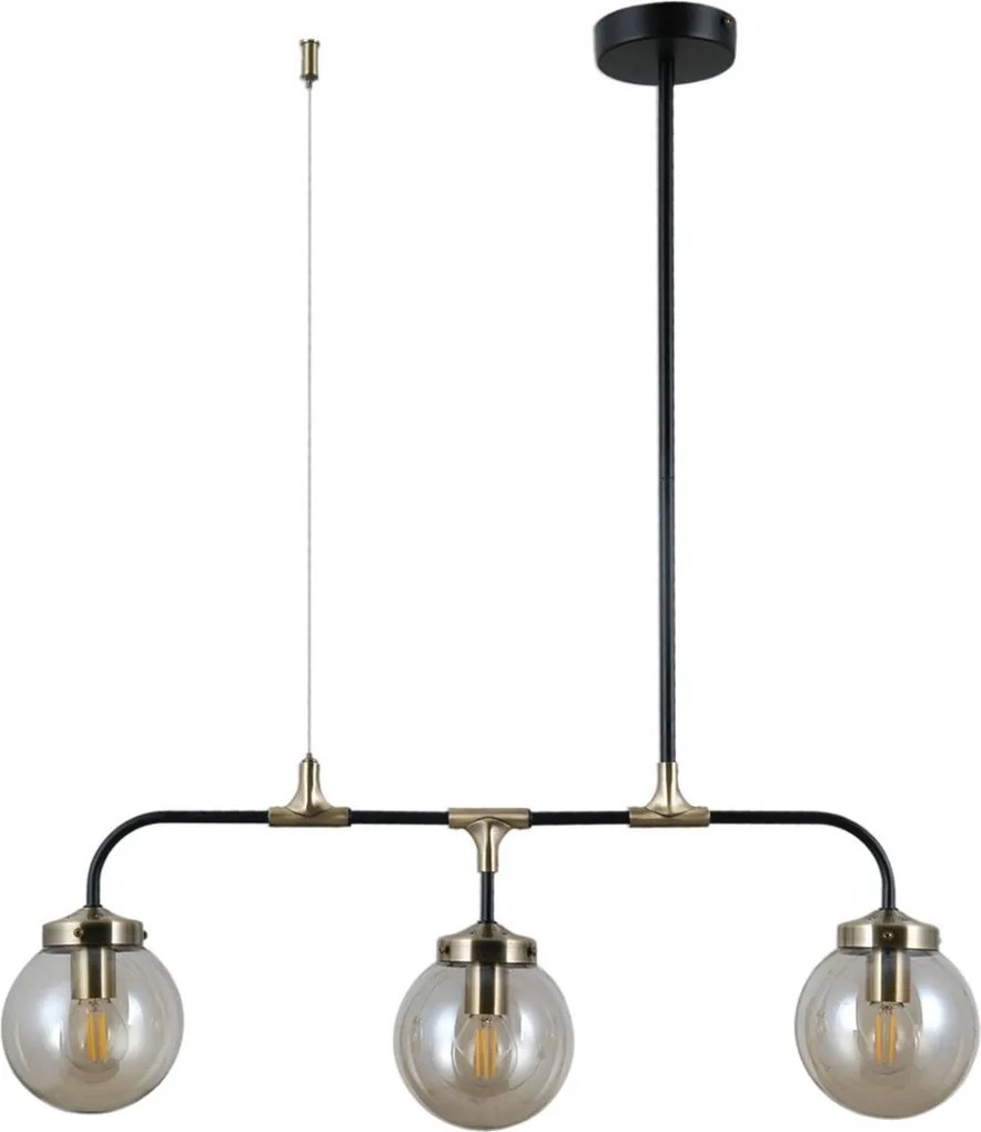 ITALUX PND-48882-3 VALPENA Modern Függesztett Lámpa Antik Bronz, Matt Fekete E14 IP20