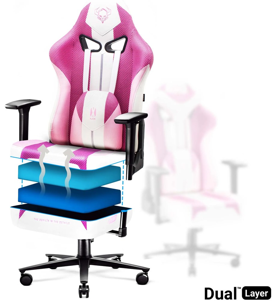 Diablo X-Player 2.0 szövet gamer szék gyerekeknek Kids méret: Marshmallow Pink/Rózsaszín