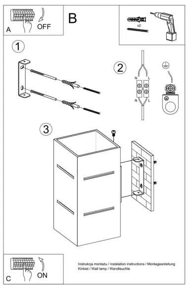 Fali lámpa BLOCCO 1xG9/40W/230V
