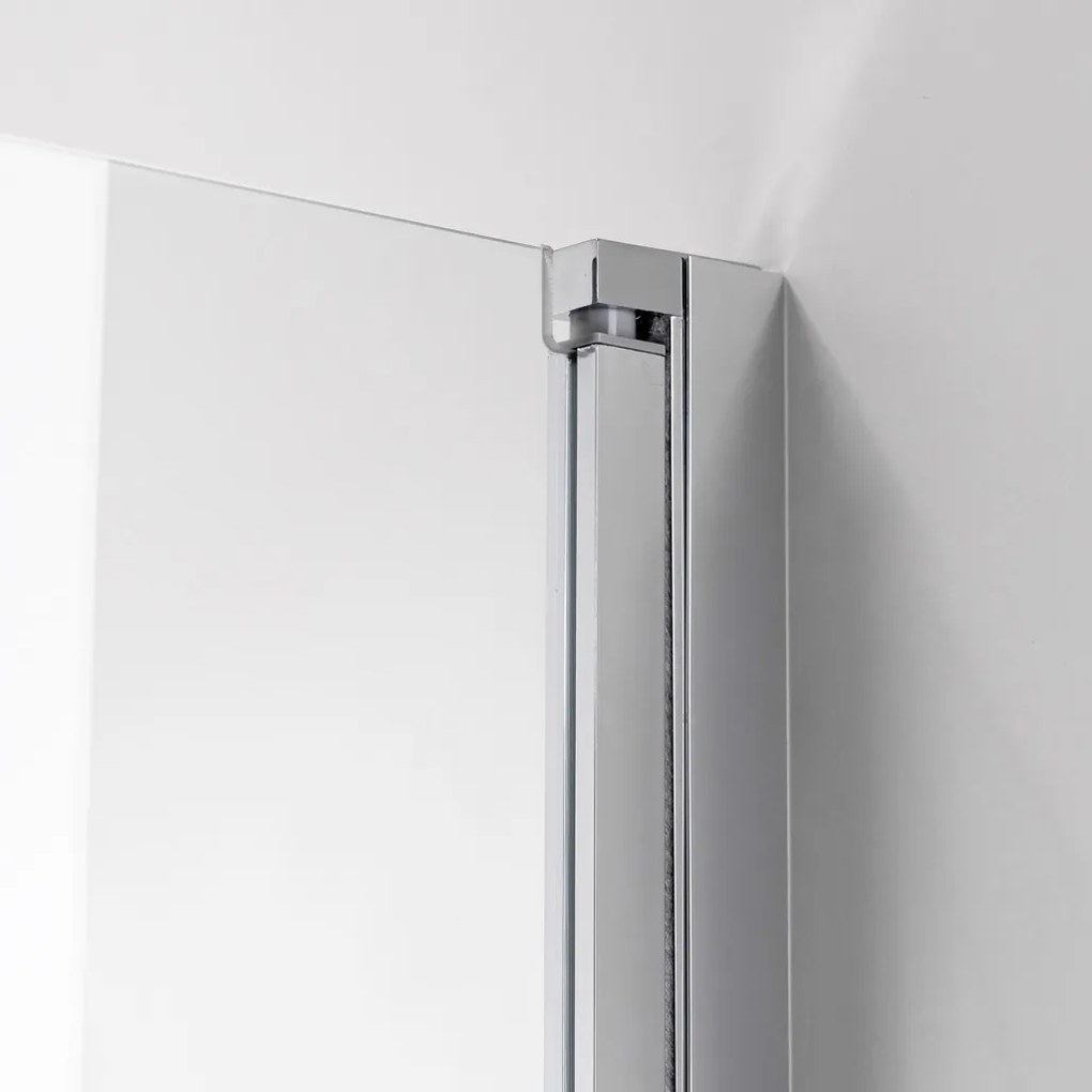 Stuxi Verona Big 180 cm széles kétszárnyú csukló zuhanyajtó (90+90 cm), 6 mm vízlepergető üveggel, króm profillal, 195 cm magas