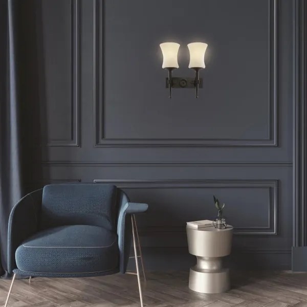 Searchlight 0812-2BK - CARTWHEEL fali lámpa 2xE27/60W/230V