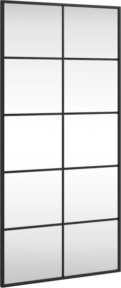 vidaXL fekete téglalap alakú vas fali tükör 50 x 100 cm