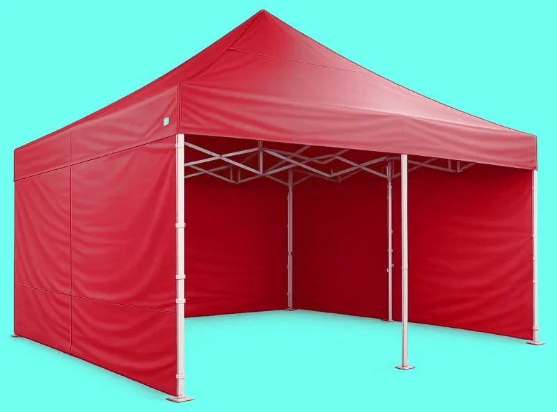 Összecsukható sátor 5×5 m – alumínium hexagon profi, Piros