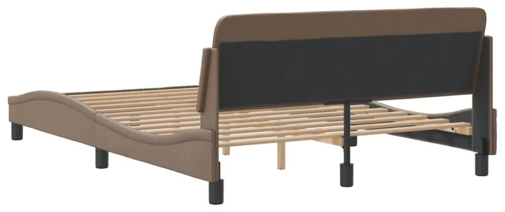 cappuccino színű műbőr ágykeret Dover 140x190 cm