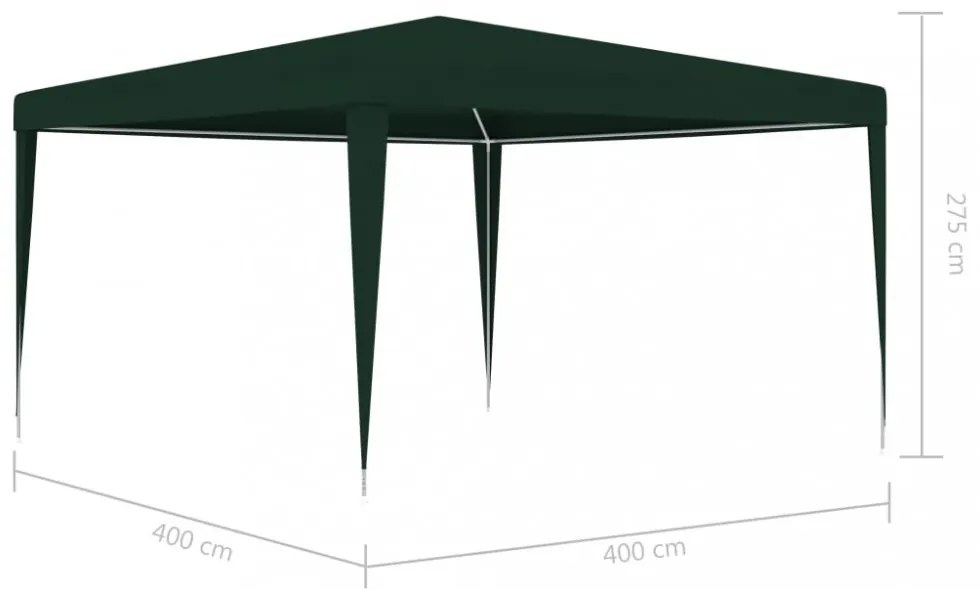 zöld rendezvénysátor 4 x 4 m 90 g/m²