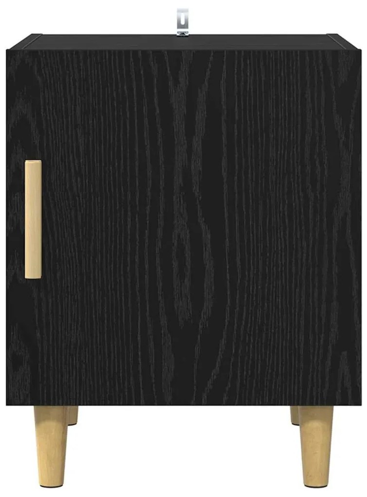 vidaXL Éjjeliszekrény 2 pcs Fekete tölgy 40 x 40 x 50 cm Faanyag