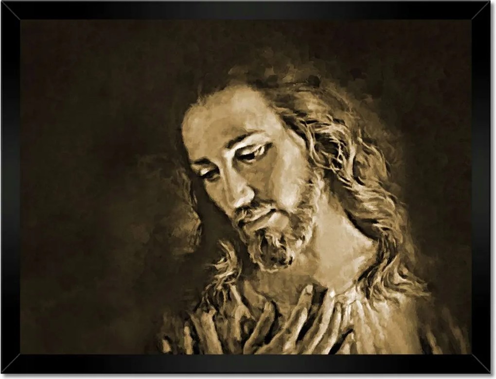 Poszterek keretben 40x30 Jézus Krisztus Szépia