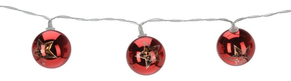 Stars karácsonyi fényfüzér, 120 cm, 10 LED, rézszínű, elemes