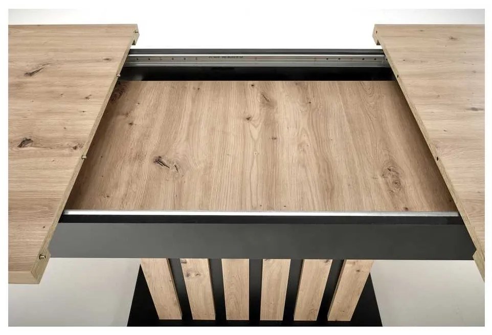Lamello étkezőasztal 160 cm, artisan tölgy / fekete