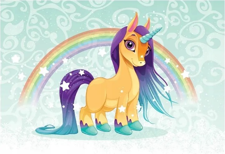 Unikornisok gyerekeknek Szivárvány 3D fotótapéta 208x146