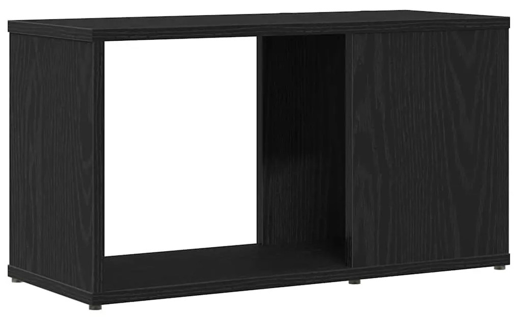 fekete tölgy színű szerelt fa TV-szekrény 60x24x32 cm