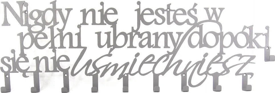 Fém akasztó lengyel felirattal az előszobába