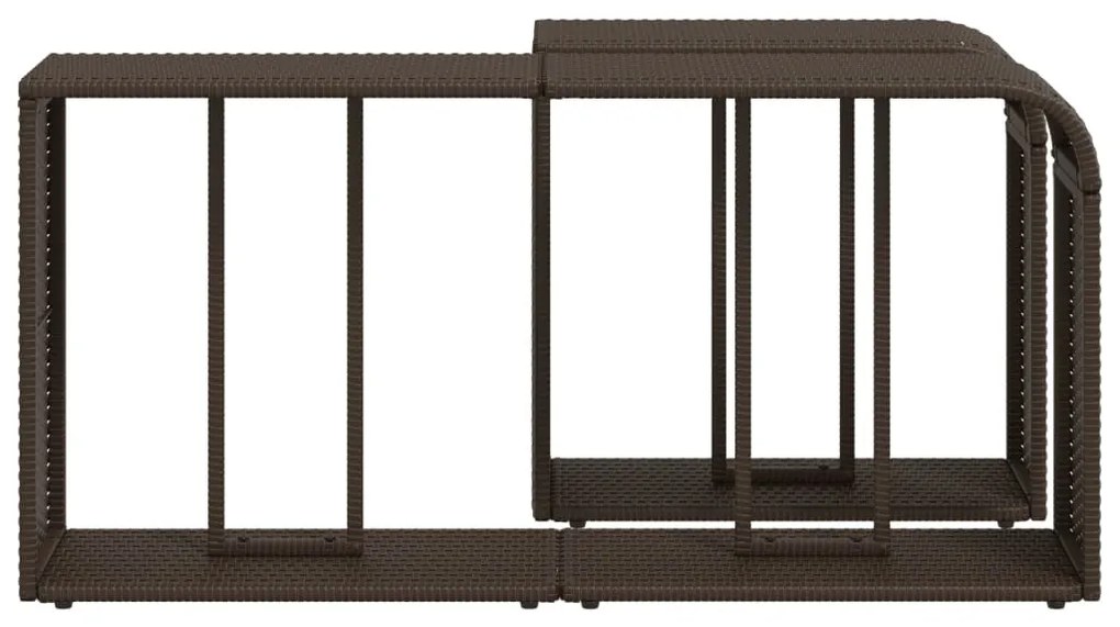 2 db barna polyrattan tárolópolc