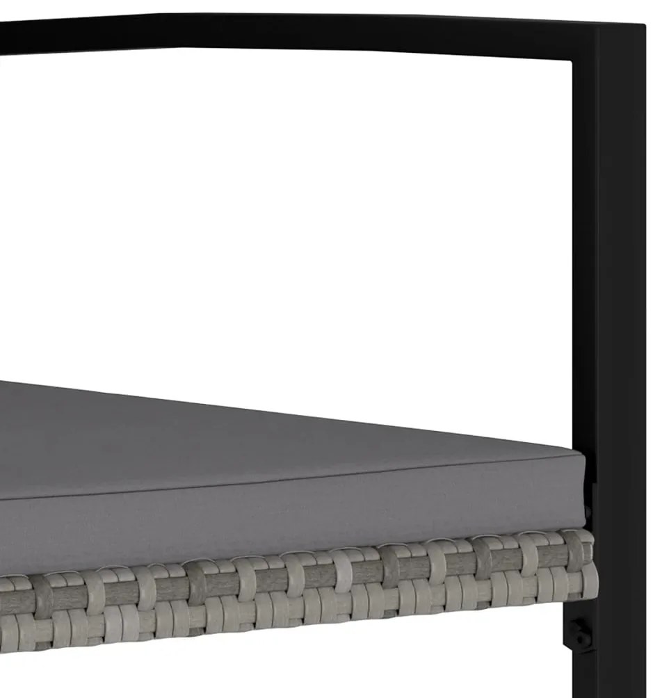4 db szürke polyrattan kerti étkezőszék
