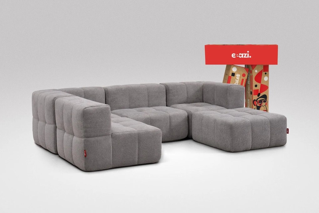 5 Teiliges Modulares Sofa – Grau