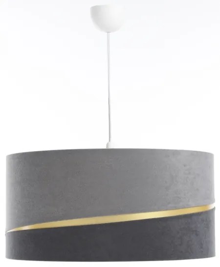 Csillár zsinóron SWING 1xE27/60W/230V szürke/arany