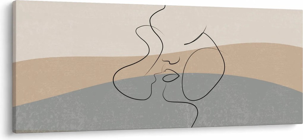 Kép - Line art csók (120x50 cm)