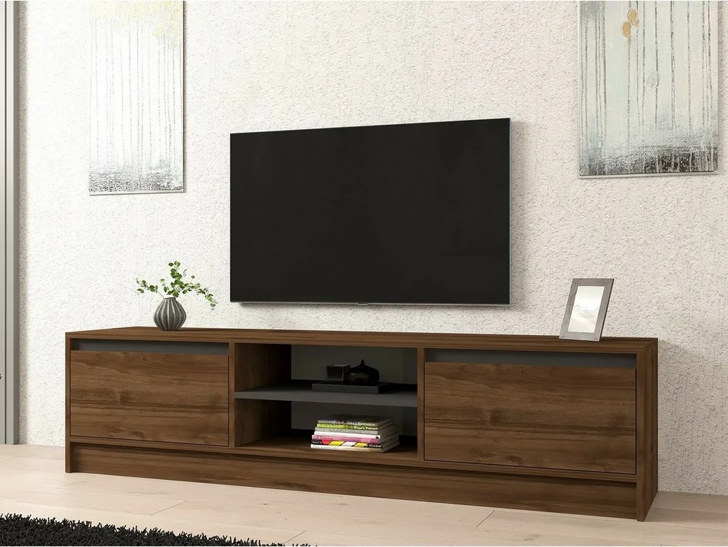 Olca Walnut and Anthracite TV-asztal