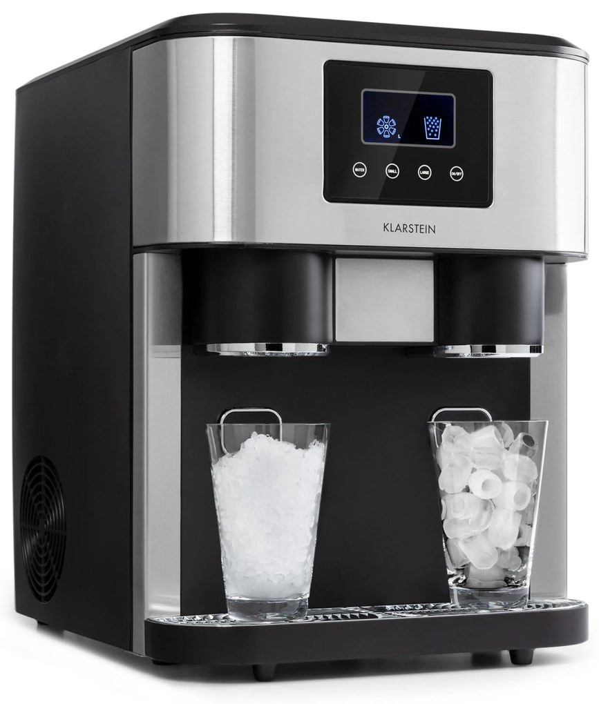 Klarstein Eiszeit Crush, jégkocka készítő, 2 nagyság, zúzott jég, ezüst