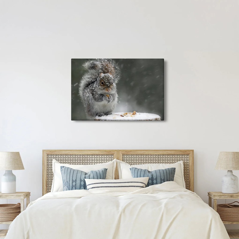 Kép - Mókus télen (90x60 cm)