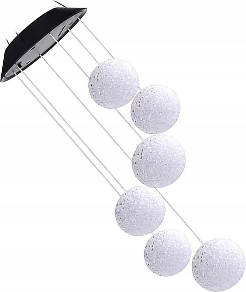 LED-es napelemes kerti girland lógó Gömbök szélcsengő függöny szett