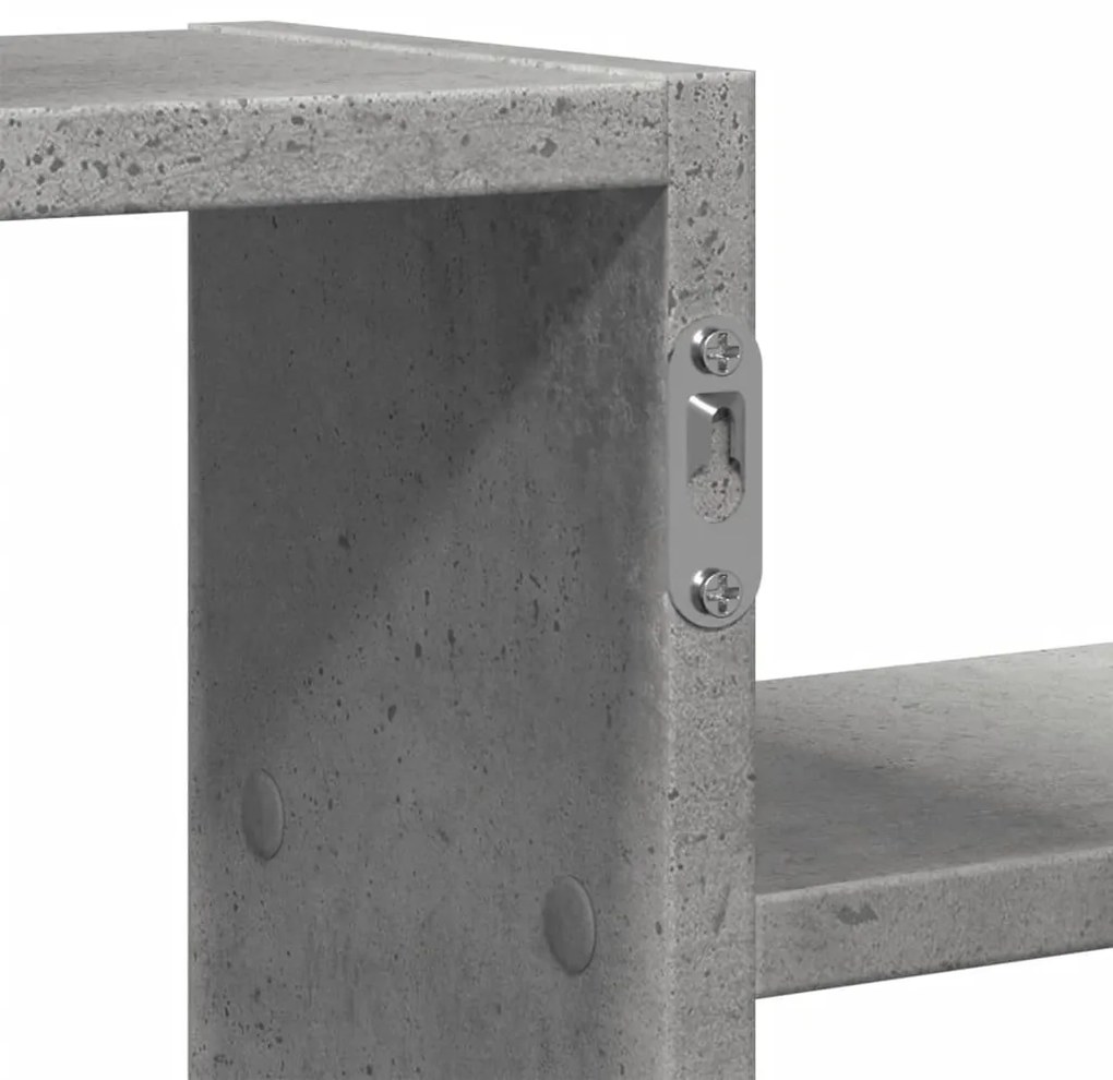 betonszürke szerelt fa fali polc 104 x 15 x 49 cm