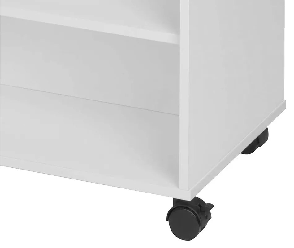 Gurulós tárolószekrény polcokkal, fiókokkal