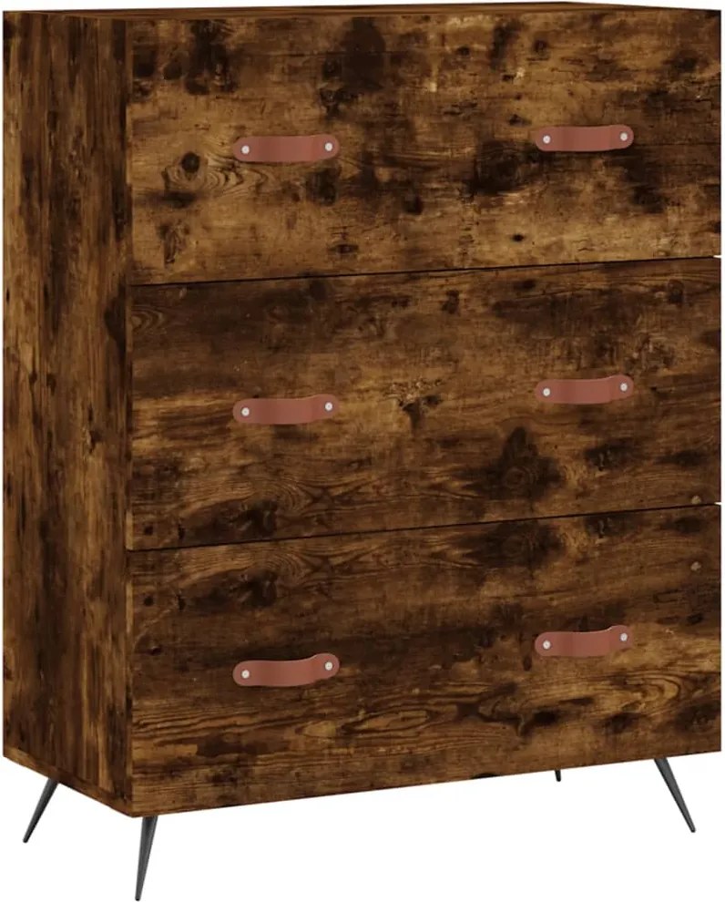vidaXL füstös tölgy színű szerelt fa komód 69,5 x 34 x 90 cm