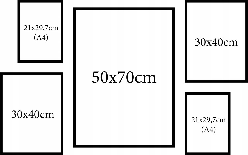 Képkeretek Fekete 5db-os multikeret szett