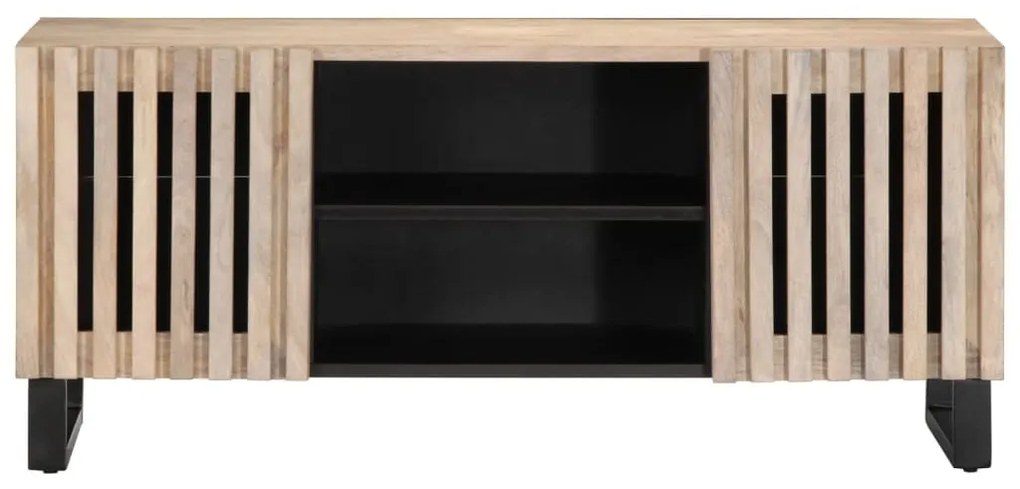 fehér tömör mangófa TV-szekrény 105 x 34 x 46 cm