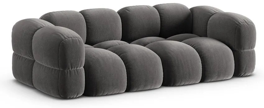 Szürke bársony kanapé 250 cm Loretto – Cosmopolitan Design