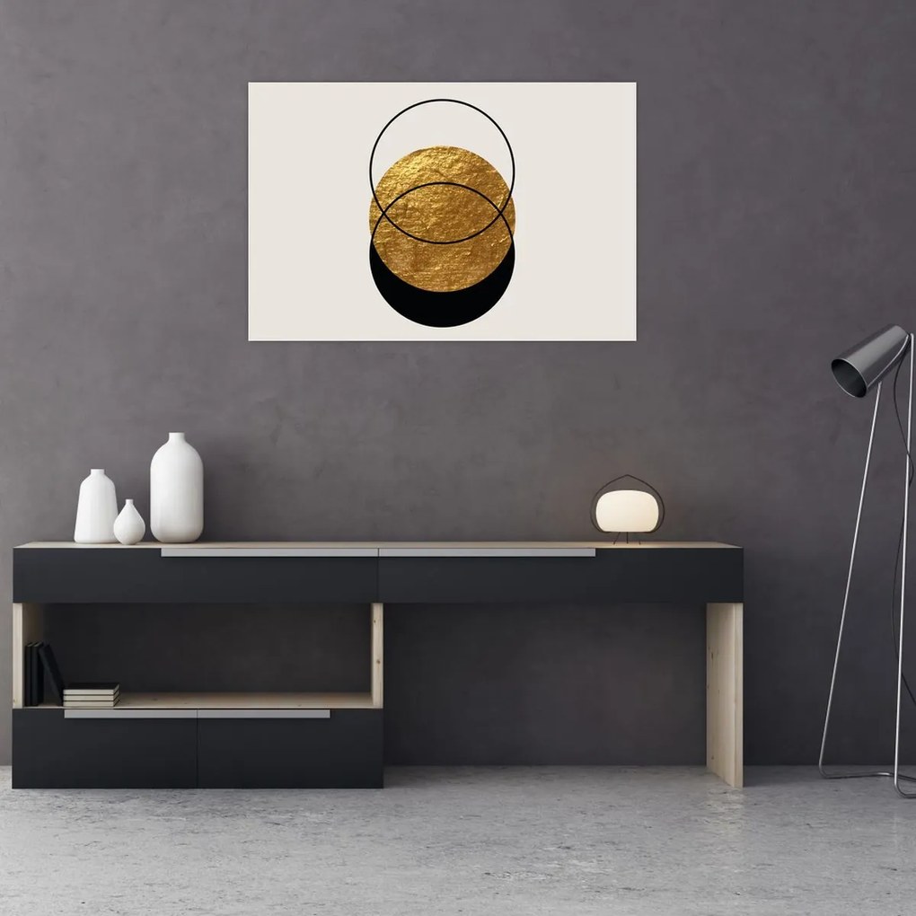 Kép - Absztrakció arany és fehér N⁰2 (90x60 cm)
