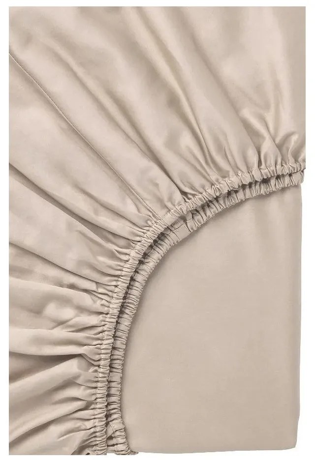 Bézs egyszemélyes hosszabbított háromrészes renforcé pamut ágyneműhuzat lepedővel 160x220 cm Amore – Mila Home